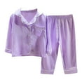 thumbnail image 1 of Toddler Girls Pajama Set Short Sleeve Button-Down Nightwear with Pants Summer PJS for Girls Toddler PJS 3T, 1 of 3