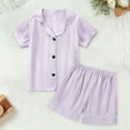 thumbnail image 1 of Toddler Girls Pajama Set Short Sleeve Button-Down Shirts Shorts Summer Outfits for Girls Boys Pajamas Size 2T, 1 of 5