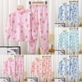 thumbnail image 1 of Toddler Girls Pajama Sets - Snug Fit Long Sleeve Shirring Sleepwear, Soft Breathable Kids Pjs,6-12 Months 12-24 Months 2t 3t 4t 5t 6t 7t 8t 9t Children Mint Green 12-18 Months, 1 of 8