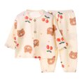 thumbnail image 1 of Toddler Girls Pajama Sets Strawberry Print Long Sleeve Round Neck Tops And Pants Set Kids Girls Soft Comfortable Leisure Home Wear Pajama Sets，2Piece，5 -6 Years, 1 of 4