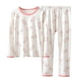 thumbnail image 1 of Toddler Girls Pajamas Outfit Set Long Sleeve Cotton Blend Tops Pants 2 Piece Pj's Set, 1 of 3