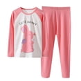thumbnail image 1 of Hienoo Toddler Girls Pajamas Cute Cartoon Long Sleeve Top Pants Snug-Fit Sleepwear Outfits, 1 of 3