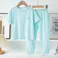 thumbnail image 1 of Toddler Girls Pajamas Set 2 Pieces Solid V-neck Short Sleeve Button Down Tops Pajamas Pants Sleepwear Loungewear Set for Toddler Girls 18-24 Months, 1 of 3