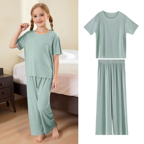 Toddler Girls Pajamas Set Soft Pullover Crewneck Soft Summer Girls Outfits Set Girl Pajamas Size 3-4 Years Kids Clothes
