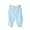 thumbnail image 1 of Toddler Girls Pants Elastic Waist Pants Light Blue Boys Baseball Pants Spring Summer Trousers Long Pants Preppy Pants for Girls 2-3 Years, 1 of 3