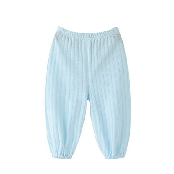 Toddler Girls Pants Elastic Waist Pants Light Blue Boys Baseball Pants Spring Summer Trousers Long Pants Preppy Pants for Girls 2-3 Years