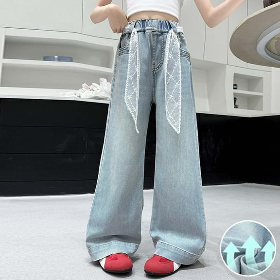 Toddler Girls' Pants High Waist Wide Leg High Waist Denim Pants for Teens Cute Clothes for Girls
