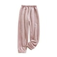 thumbnail image 1 of Toddler Girls Pants Pajamas Kids Solid Flannel Pajama Soft Home Elastic Waist Trousers Pants for Girls Size 12-13T, 1 of 4