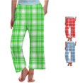 thumbnail image 1 of Toddler Girls Pants Plaid Print Long Pants Sleepwear Nightwear Stylish Loungewear Size 3-4T ,Green, 1 of 4
