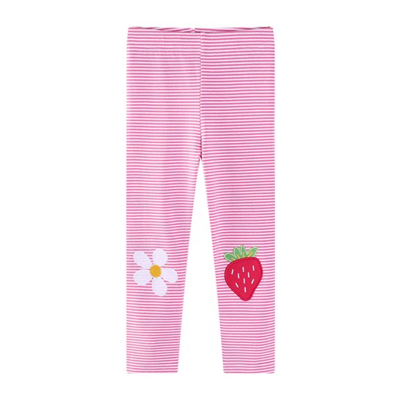 Toddler Girls Pants Winter Casual Print Leggings Girls Soft Long Pants With Sunflower Strawberry Clothes Pink Size 2-3T