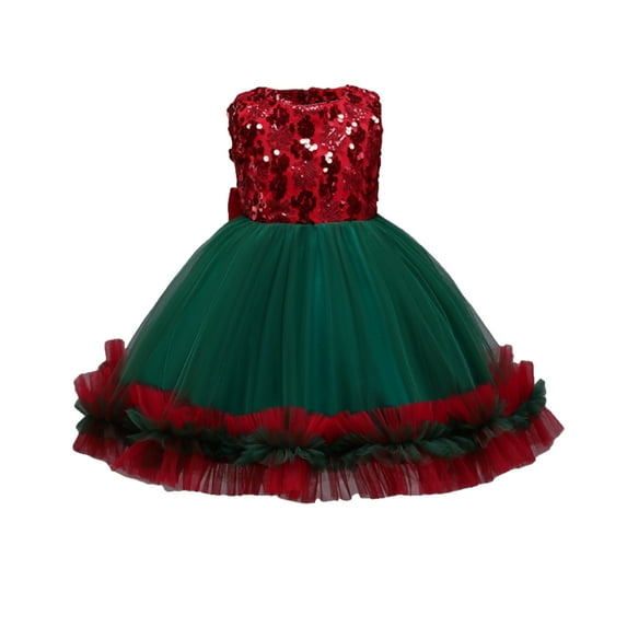 Toddler Girls Party Dress Outifts 2-10Y Sequined Flowers Sleeveless Big Bowknot Lace Tutu Sundress