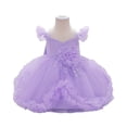 thumbnail image 1 of Toddler Girls Party Dress with Ruffled Sleeves Flora Formal Princess Gown for Birthday Wedding, 1 of 5