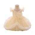 thumbnail image 1 of Toddler Girls Party Dress with Ruffled Sleeves Flora Formal Princess Gown for Birthday Wedding, 1 of 5