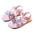 thumbnail image 1 of Toddler Girls Pearl Strap Sandals, Sparkly Butterfly Open-Toe Summer Shoes, 1 of 8