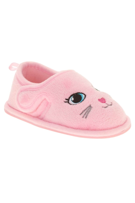 Toddler Girls Pink Kitty Cat Loafer Style Slippers Animal House Shoes Small 5-6
