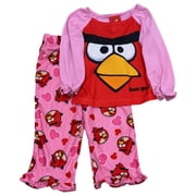 Toddler Girls Pink & Red Angry Birds Pajamas Sleep Set 3T