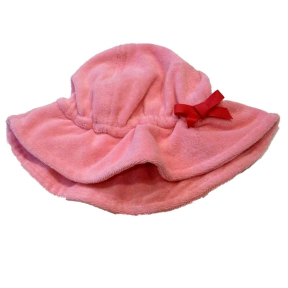 Toddler Girls Pink Terry Cloth Sun Hat UV Floppy Bucket Cap (3T)