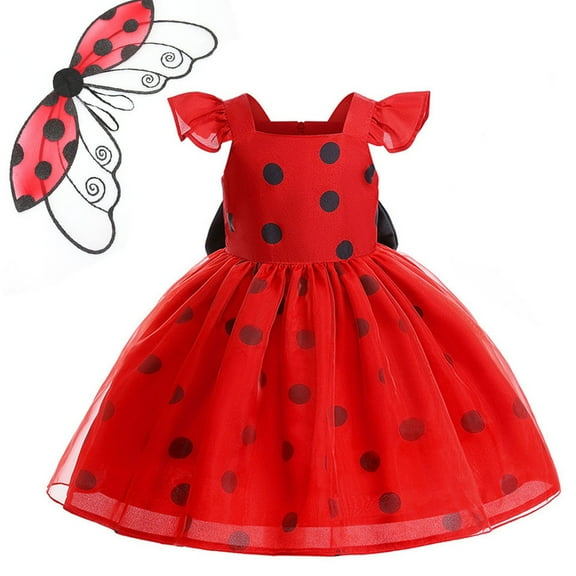 Toddler Girls Polka Dots Dress Halloween Cosplay Party Costume