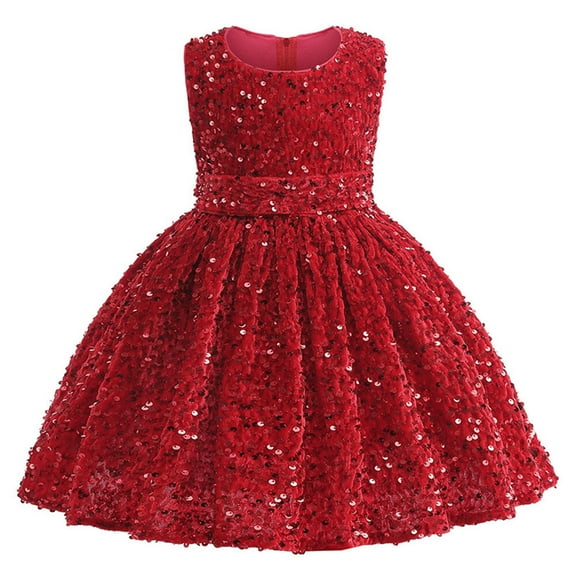 Toddler Girls Princess Christmas Birthday Dress Sequins A-line Formal Dress, 1-6Year