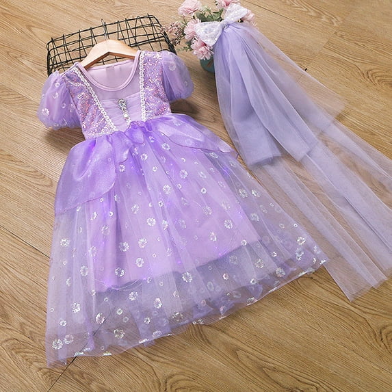 Toddler Girls Princess Costume Light Up Dress Little Girl Halloween Carnival Cosplay Birthday Party Wedding Formal Dress 3-8 Years