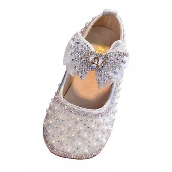 Toddler Girls Princess Dress Shoes Wedding Party Shoes Glitter Shoes Bow Princess Shoes Fashion Show Dance Shoes