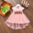 thumbnail image 1 of Toddler Girls Princess Dress Summer Girls Cap Short Sleeve Gauze Dress, 1-3 Years Girls, 1 of 8