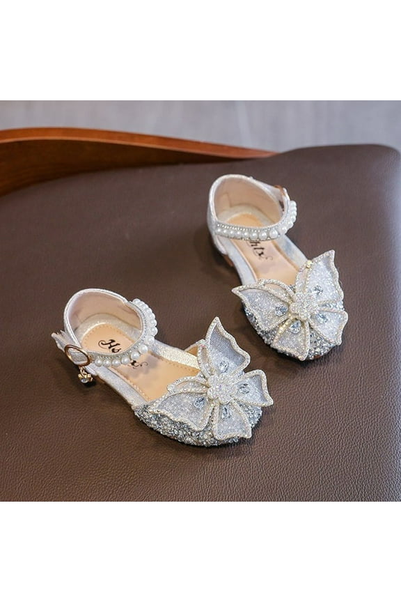 Toddler Girls Princess Sequins Party Sandals Kids Dress Up Latin Tango Dance Shoes