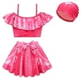 thumbnail image 1 of Toddler Girls Princess Swimsuit Two Pieces Ruffle Bathing Suit Tankini Swimwear, 1 of 6
