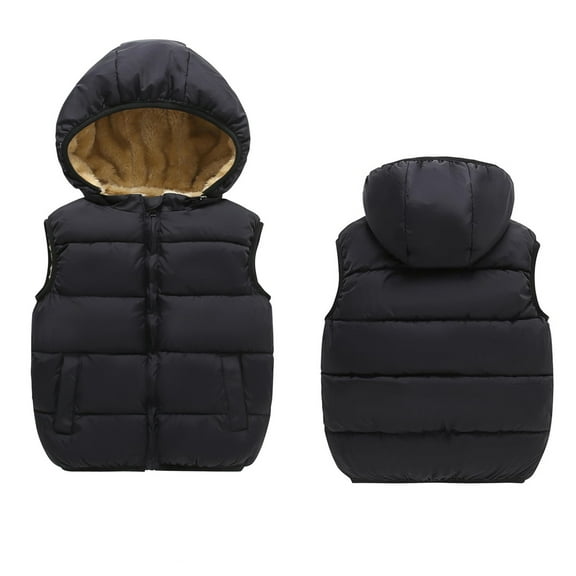 Toddler Girls Puffer Vest Hooded Sleeveless Lightweight Girls' Outerwear Jackets & Coats Winter Vest Kid Clothes 1-2 Years