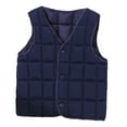 thumbnail image 1 of Toddler Girls Puffer Vest Jacket Navy Down Vest Button Sleeveless Lightweight Boys Puffer Jacket Fall Winter Clothes 1-2 Years, 1 of 5