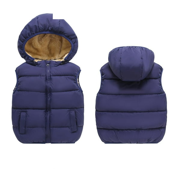 Toddler Girls Puffy Vest with Hooded Sleeveless Lightweight Girls' Outerwear Jackets & Coats Girls Winter Clothes Vest for Girls 1-2 Years