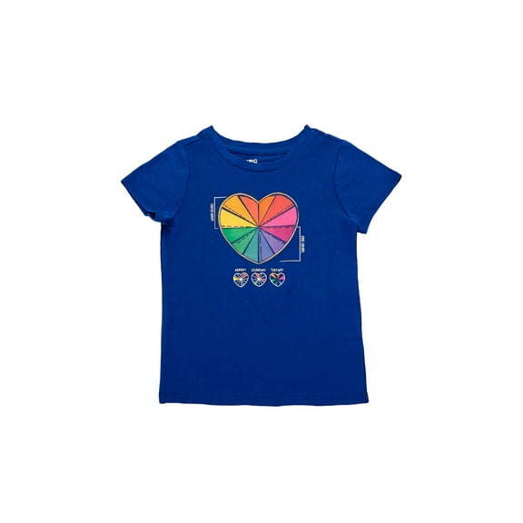 Toddler Girls Rainbow Heart Graphic T-Shirt Sodalite Blue 2T