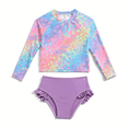 thumbnail image 1 of Toddler Girls Rash Guard Sets with Bikini Bottoms Swimwear（4-7Y）, 1 of 4