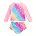 thumbnail image 1 of Toddler Girls Rash Guard Sets with Bikini Bottoms Swimwear（4-7Y）, 1 of 6