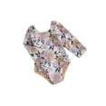 thumbnail image 1 of Toddler Girls Rash Guard Swimsuit Rompers Long Sleeve Floral Print Knot Front Baby Bathing Suit Swimwear, 1 of 8
