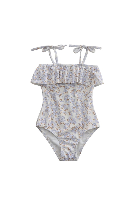 Toddler Girls Rash Guard Swimsuit Swimwear 2 8 Years Floral Print Strappy for Outdoor Summer Beach Durable Swimwear Bathing Suit Swimsuits