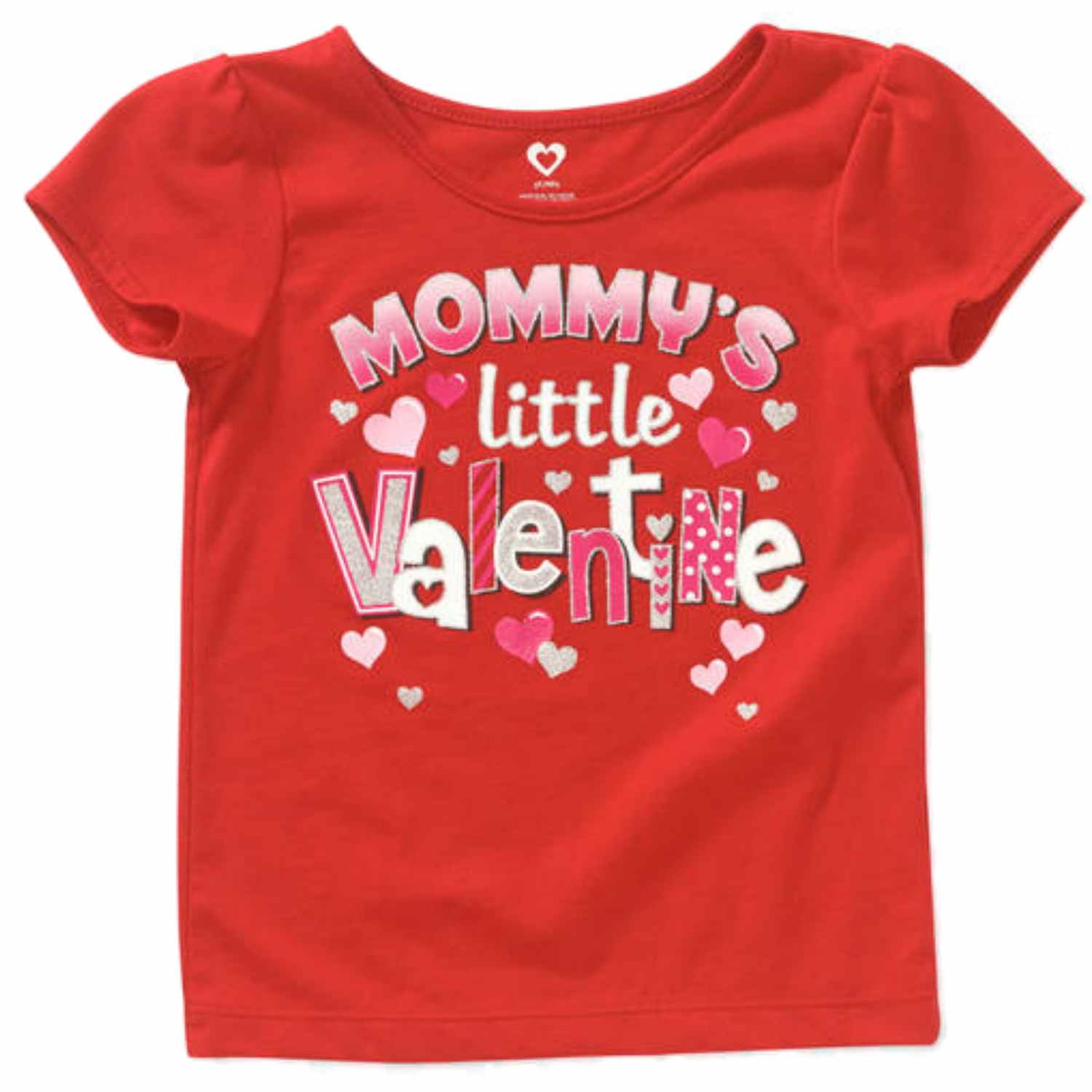 Toddler Girls Red Glitter Mommys Little Valentine TShirt Tee Shirt