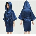 Toddler Girls Robes Long Sleeve Silk Satin Hooded Bathrobe Kimono