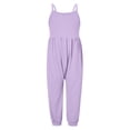 thumbnail image 1 of Toddler Girls Romper Solid Color Jumpsuit Strap Summer Clothes Size 1-2T, 1 of 4
