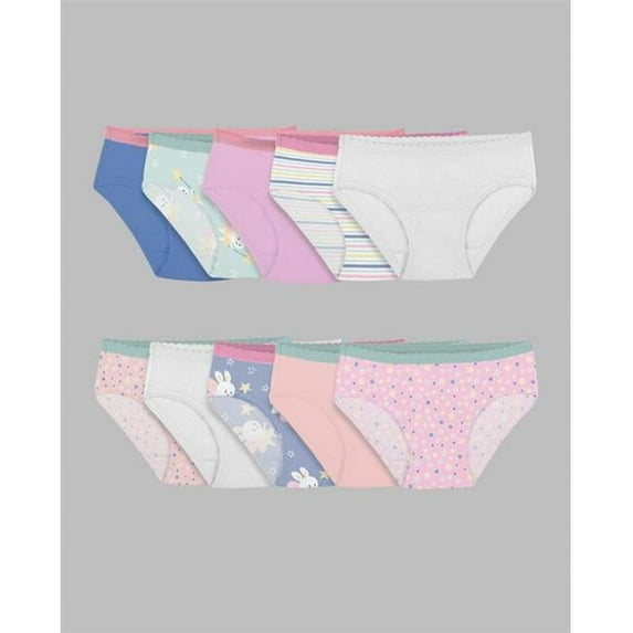 Toddler Girls Rot 1 Panty Hipster Underwear, Assorted Color - Size 4T-5T - Pack of 10