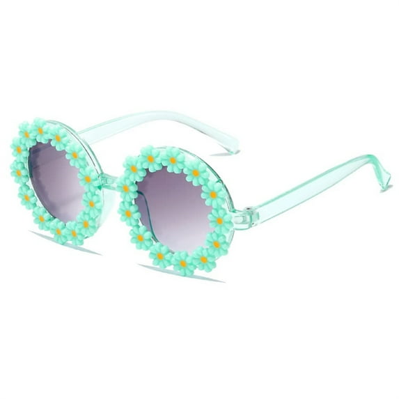 Toddler Girls Round Flower Sunglasses Kids Flower Polarized Sunglasses Cute Glasses UV 400 Protection for Outdoor Beach Holiday Glasses Shades Baby Girls Boys Age 2-10