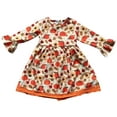 thumbnail image 1 of Toddler Girls Ruffle Lace Sleeve Pumpkin Halloween Party Fall Flower Girl Dress Orange 2T XS (P400538P), 1 of 2