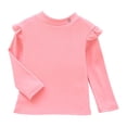 thumbnail image 1 of Toddler Girls Ruffle Long Sleeve T-Shirt Kids Solid Color Blouse Back To School Fashion Clothes, 1 of 3