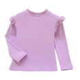 thumbnail image 1 of Toddler Girls Ruffle Long Sleeve T-Shirt Kids Solid Color Blouse Back To School Fashion Clothes, 1 of 3