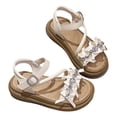 thumbnail image 1 of Toddler Girls Sandals Cute Casual Open Toe Soft Sole Summer Beach Sandals with Rhinestone Bow Decor 3-12 Years, 1 of 8