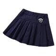 thumbnail image 1 of Toddler Girls School Uniform Pleated Skirt with Letter A Badge and Built in Shorts for Daily Wear and Play, 1 of 9