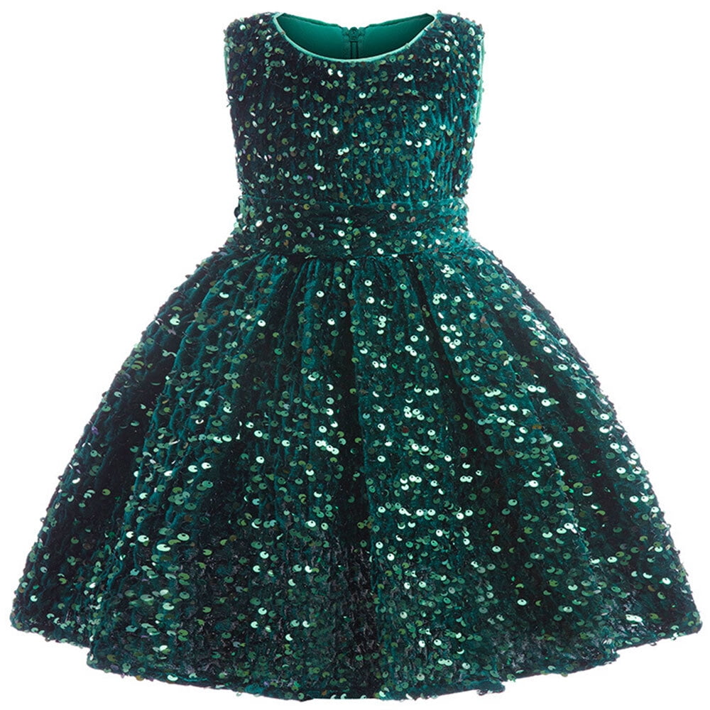 EKEZ Toddler Girls Sequin Christmas Dress Sleeveless Party Gown 18m-6t, Toddler Girl's, Size: 120/5-6Y, Green EKEZ Toddler Girls Sequin Christmas Dress Sleeveless Party Gown 18m-6t, Toddler Girl's, Size: 120/5-6Y, Green