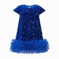 thumbnail image 1 of Toddler Girls Sequin Dress Sparkly Gown Party Dresses Little Kids A-Line Velvet Dress, 1 of 6