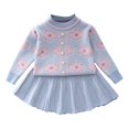 thumbnail image 1 of Toddler Girls Set Autumn/Winter Round Neck Sweater With 100 Pleats Set Skirt Two Piece Party Birthday School, 1 of 6