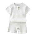thumbnail image 1 of Toddler Girls Sets Solid Short Sleeved Button Down Top and Shorts Set Sizes 7-8 Years, 1 of 6